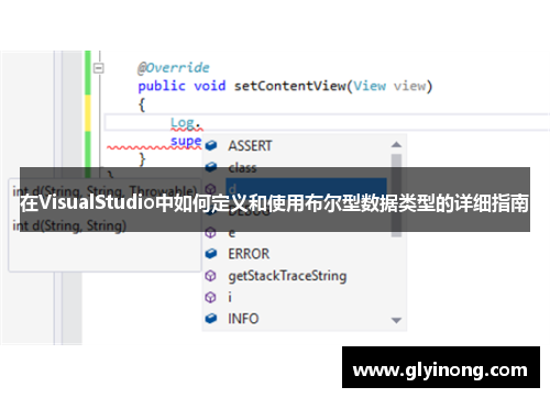 在VisualStudio中如何定义和使用布尔型数据类型的详细指南